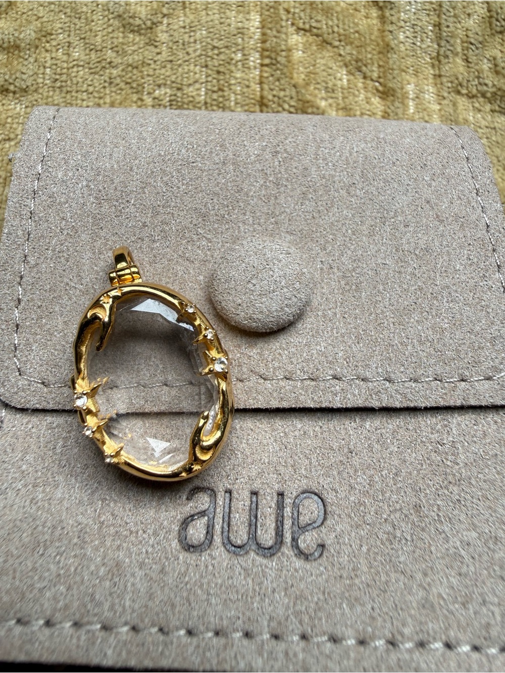 Awe Inspired Mystic Portal locket pendant gold vermeil